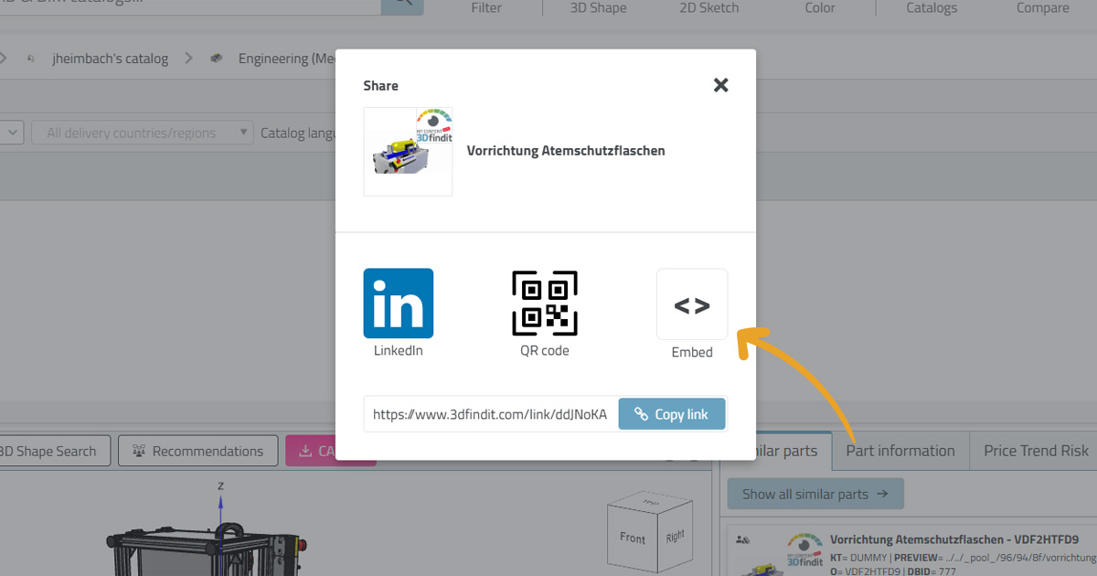 My Content Screenshot Modell einbetten