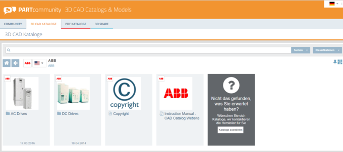 Wunschkataloge bei PARTcommunity von CADENAS Helfen Sie mit, das 3D CAD Modelle Downloadportal PARTcommunity zu erweitern