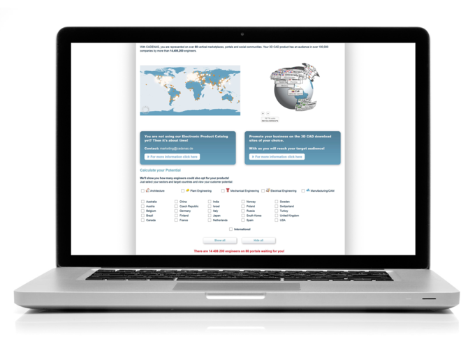 Der Kalkulator auf der PARTcommunity Website