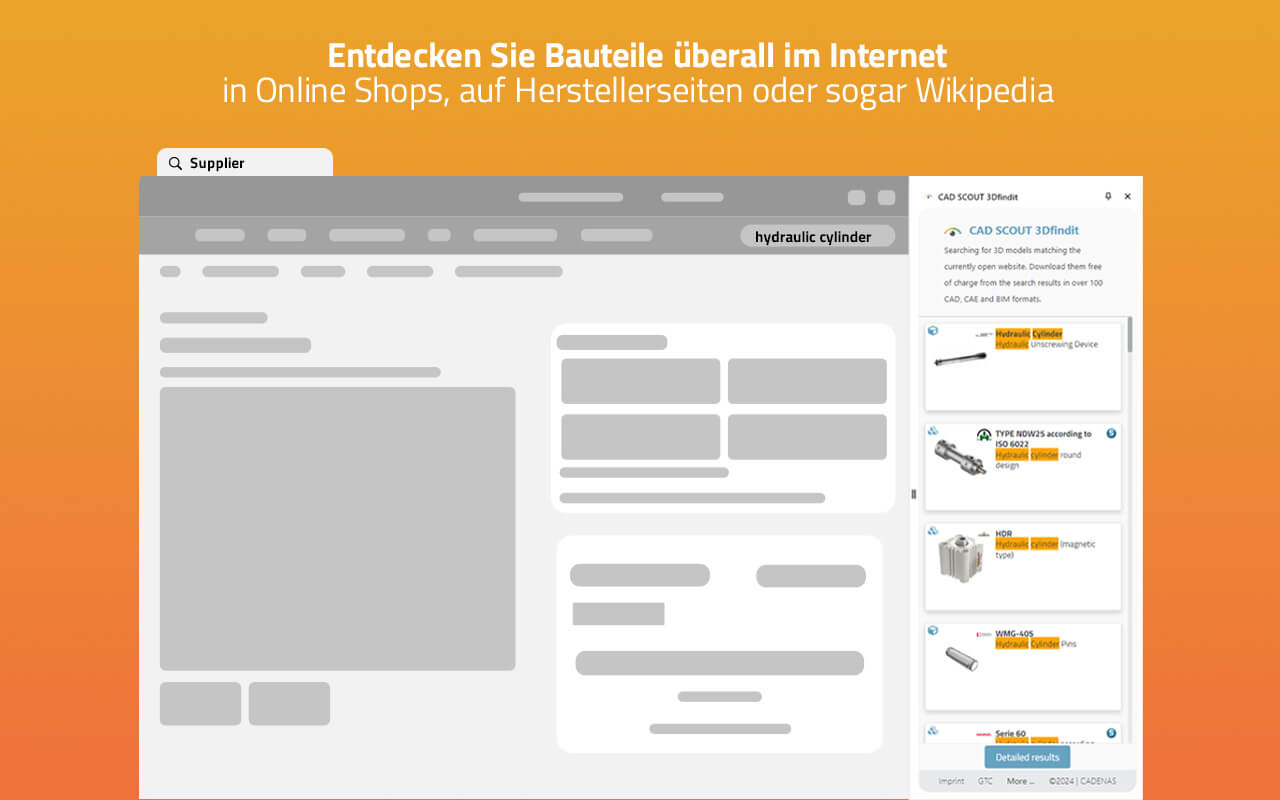 Bauteile überall im Internet entdecken mit CAD SCOUT 3Dfindit