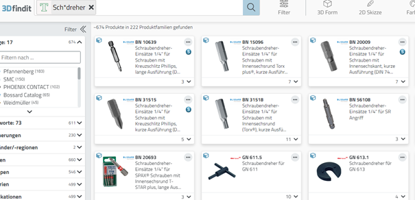 Wildcarsuche auf 3Dfindit