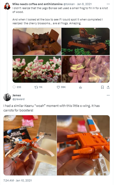 LEGO Twitter Screenshot: First Tweet: