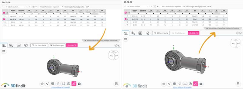 3D Vorsch passt sich dynamisch an