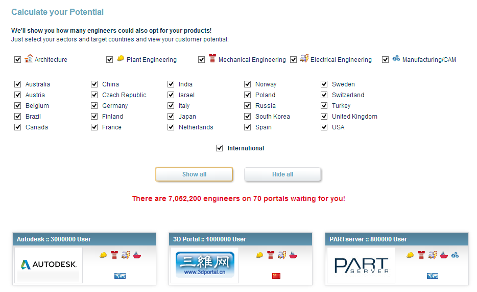 eCATALOG Solutions Calculator by CADENAS