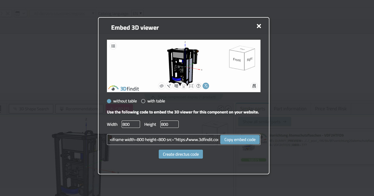 My Content Screenshot Einbettungscode