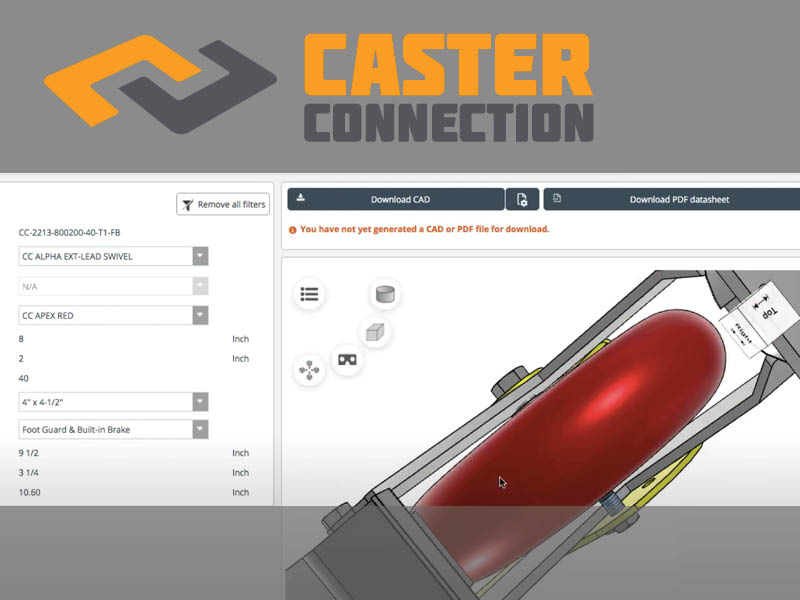 Caster Connection Implements 3D Caster Configurator
